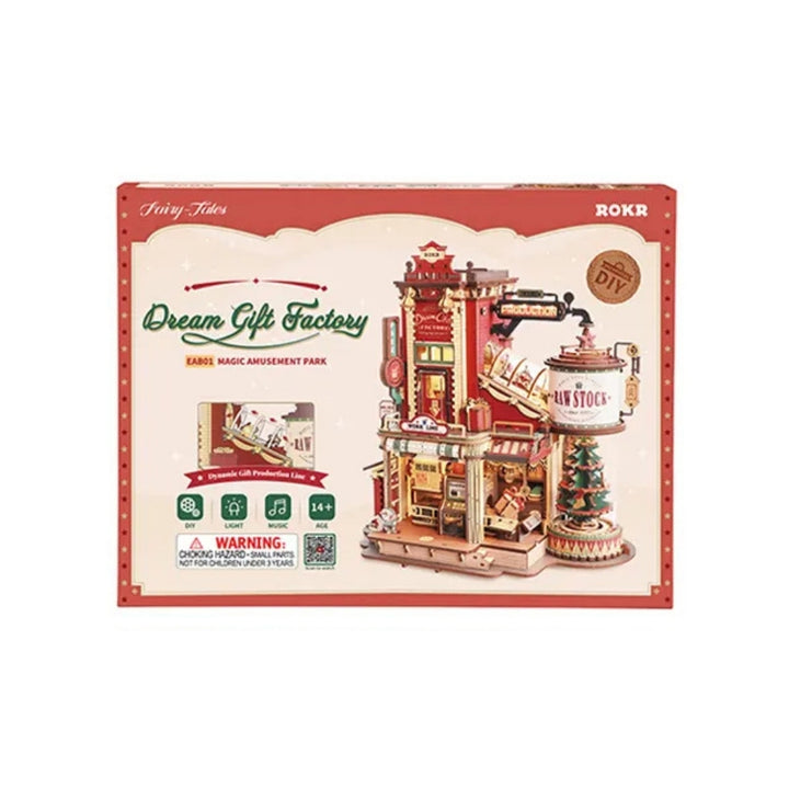 Boxed toy set with 'Dream Gift Factory' branding on a white background