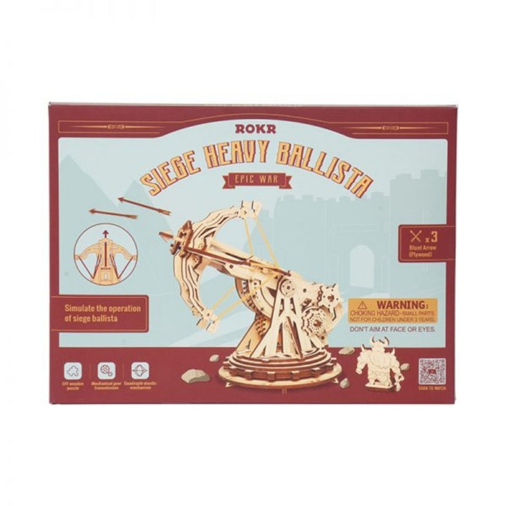 Box for ROKR Siege Heavy Ballista model kit on a white background
